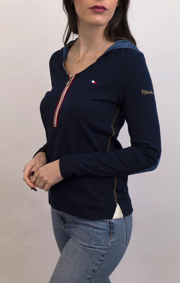 T-shirt zippé à capuche DIVINE MARINE – Image 2